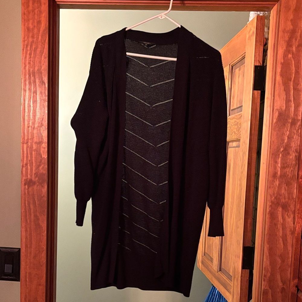 Simply Vera Vera Wang Black Open-Front Cardigan